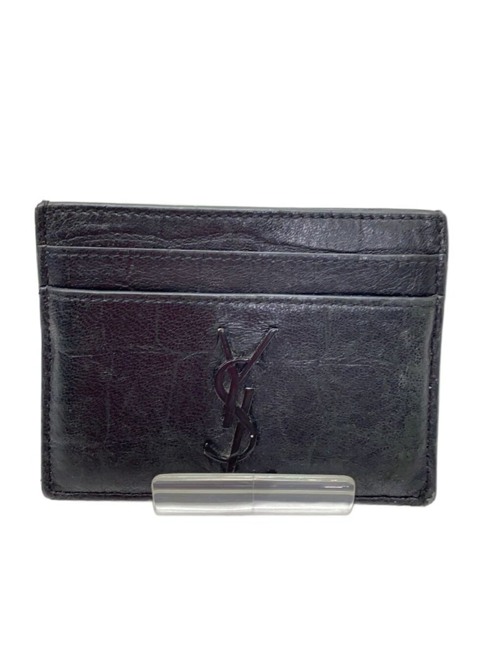 SAINT LAURENT Card Case Wallet Leather Black